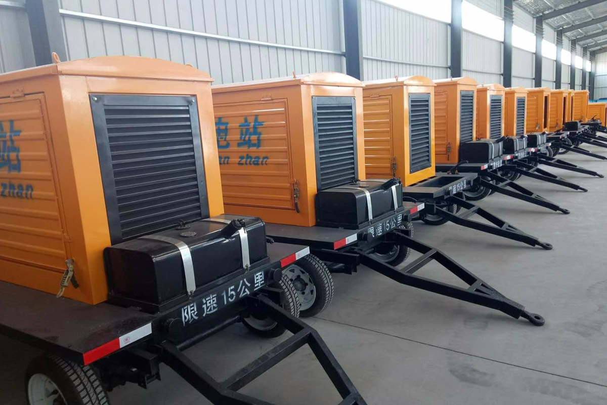 建湖发电机租赁施工现场